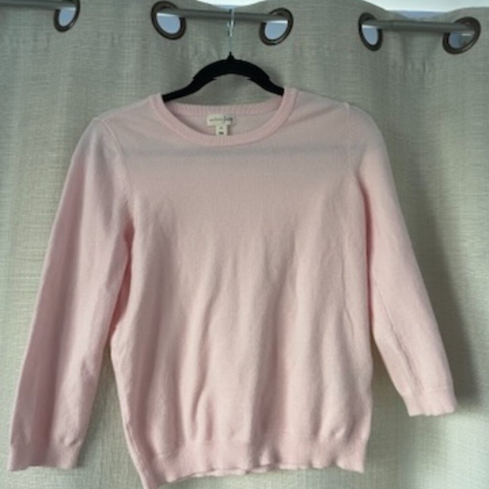 Cotton Candy Pink Soft Cashmere-Like Casual Crewneck Sweater